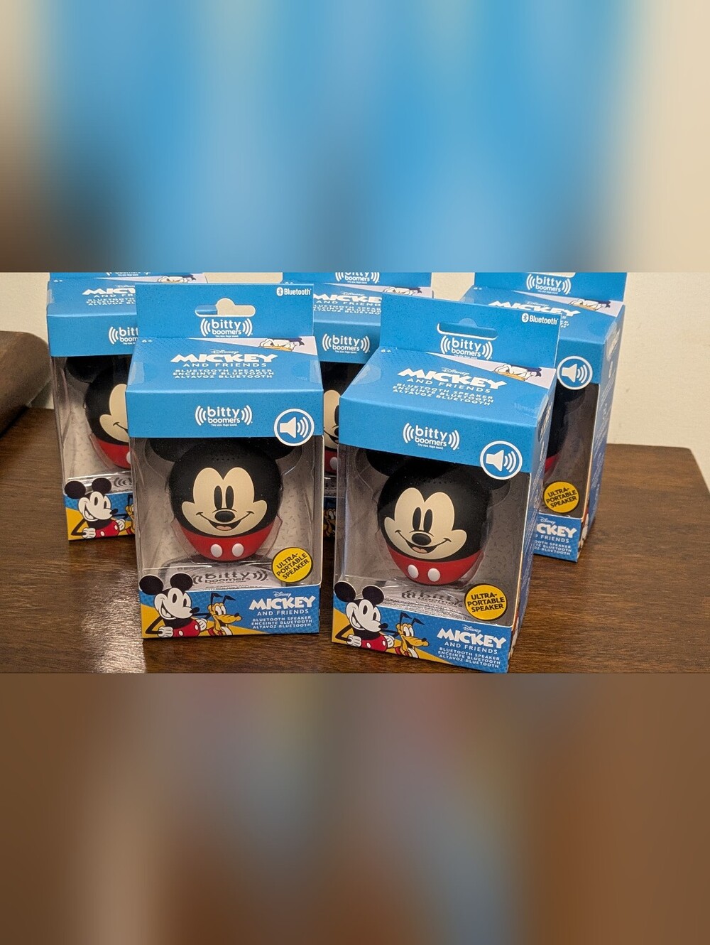 Disney Mickey Bluetooth Bitty Boomers Speaker - Black & Red 5 Pieces NWT